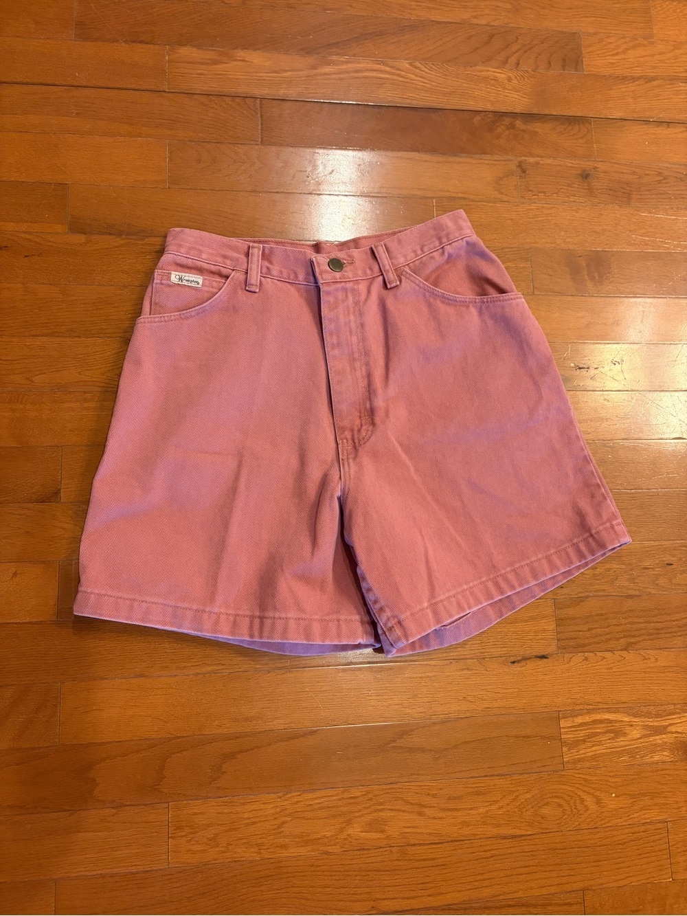 Vintage High-Waist Wrangler Pink/Red Women’s Denim Shorts “Mom Style”